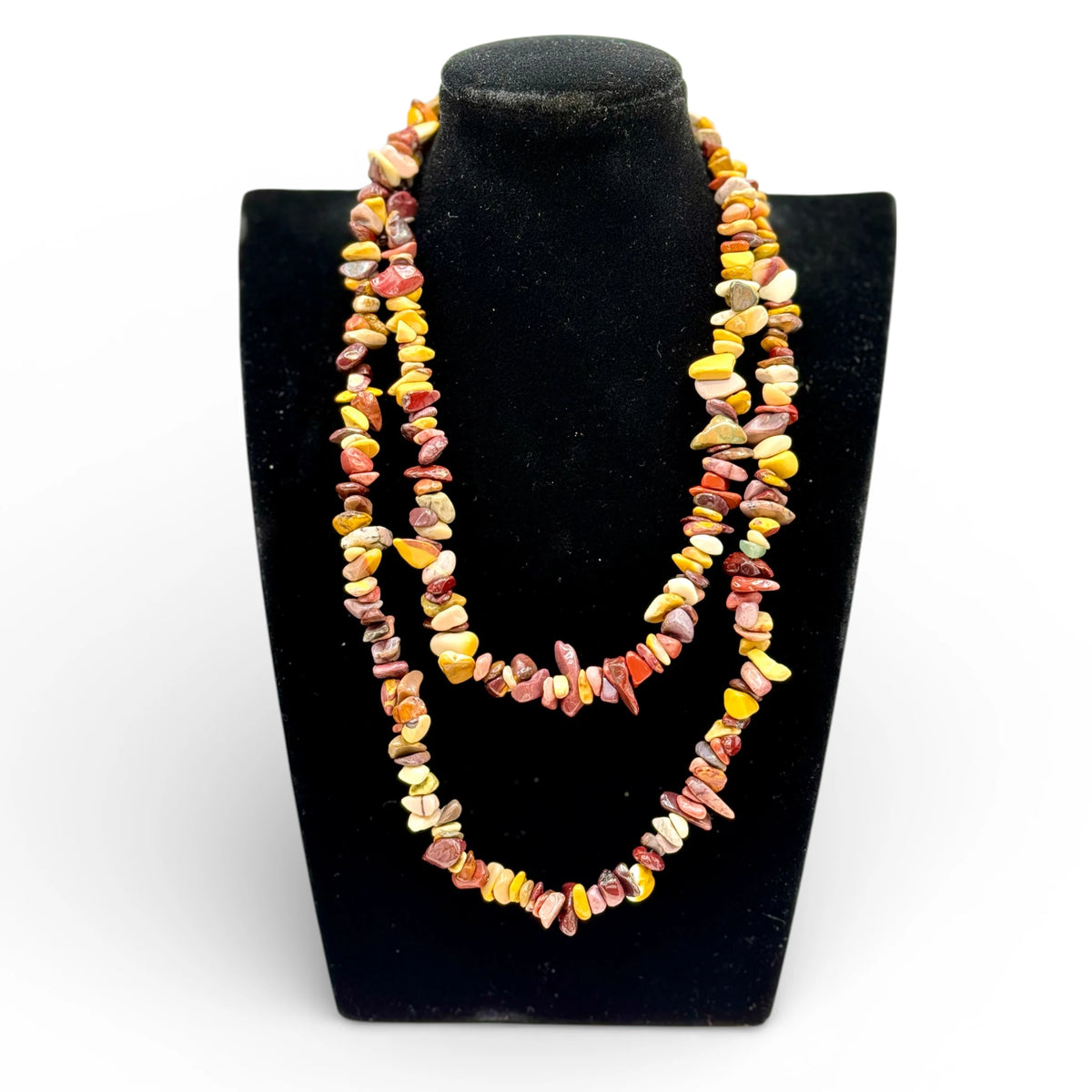 Collier baroque/chips en Jaspe Mokaite 40 et 80 cm