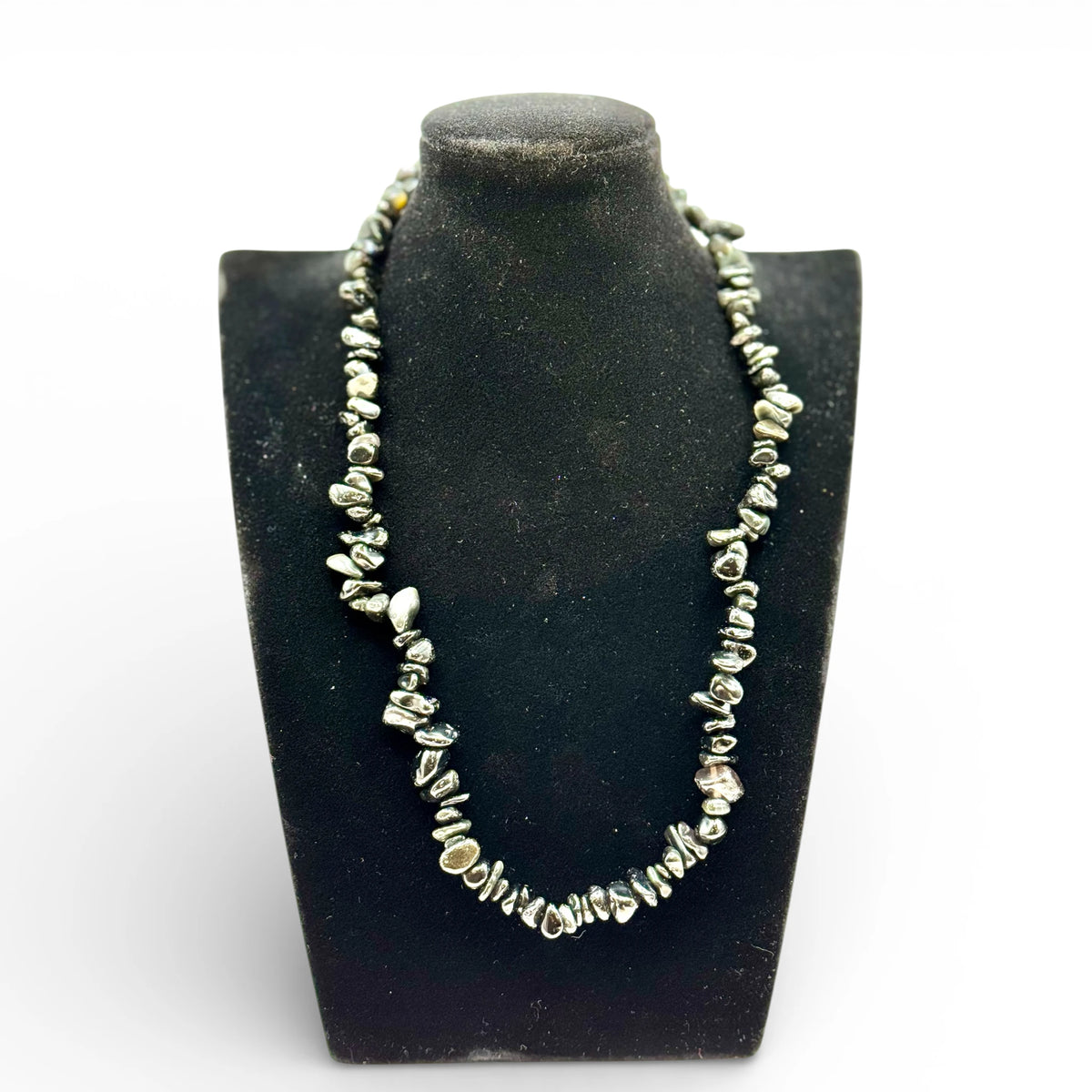 Collier baroque/chips en Obsidienne Noire 40 et 80 cm