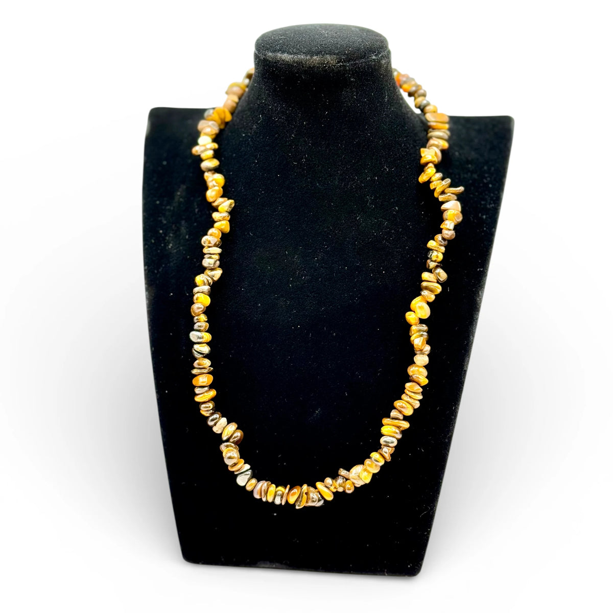 Collier baroque/chips en Œil de Tigre 40 et 80cm