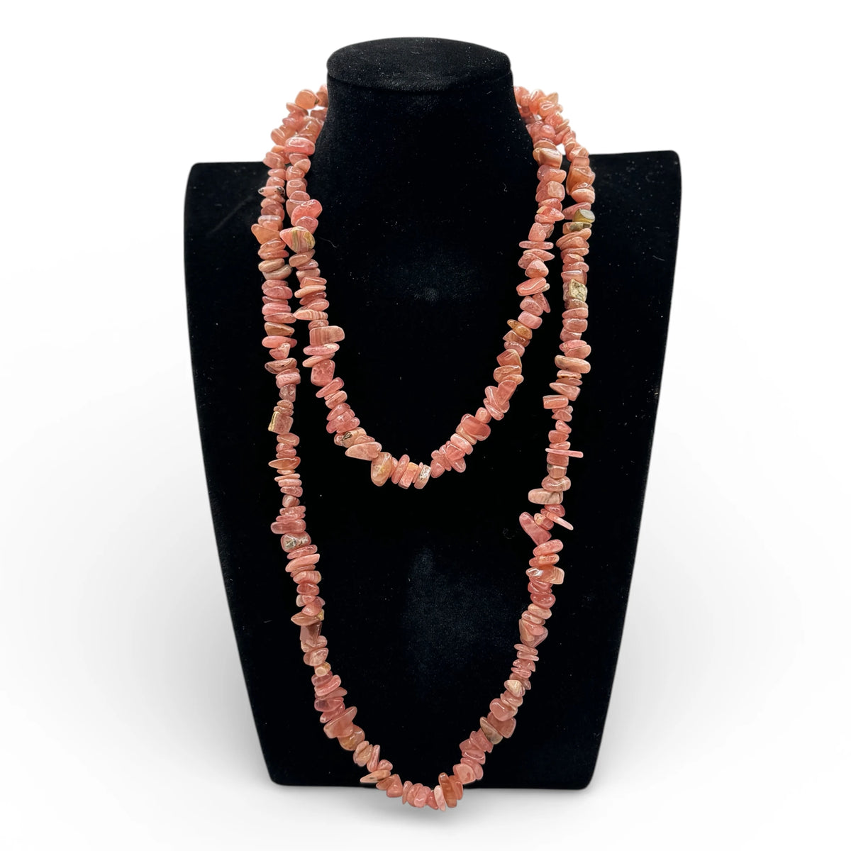 Collier baroque/chips en Rhodochrosite AA 80 cm