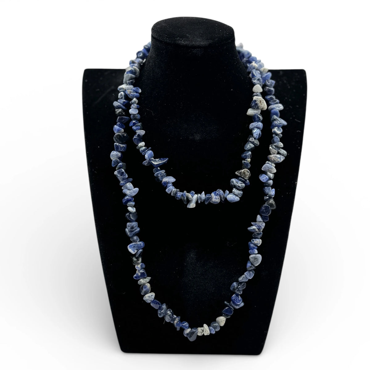 Collier baroque/chips en Sodalite 80 cm