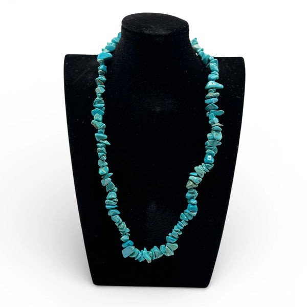 Collier baroque/chips en Turquenite/Howlite teintée 40 et 80cm