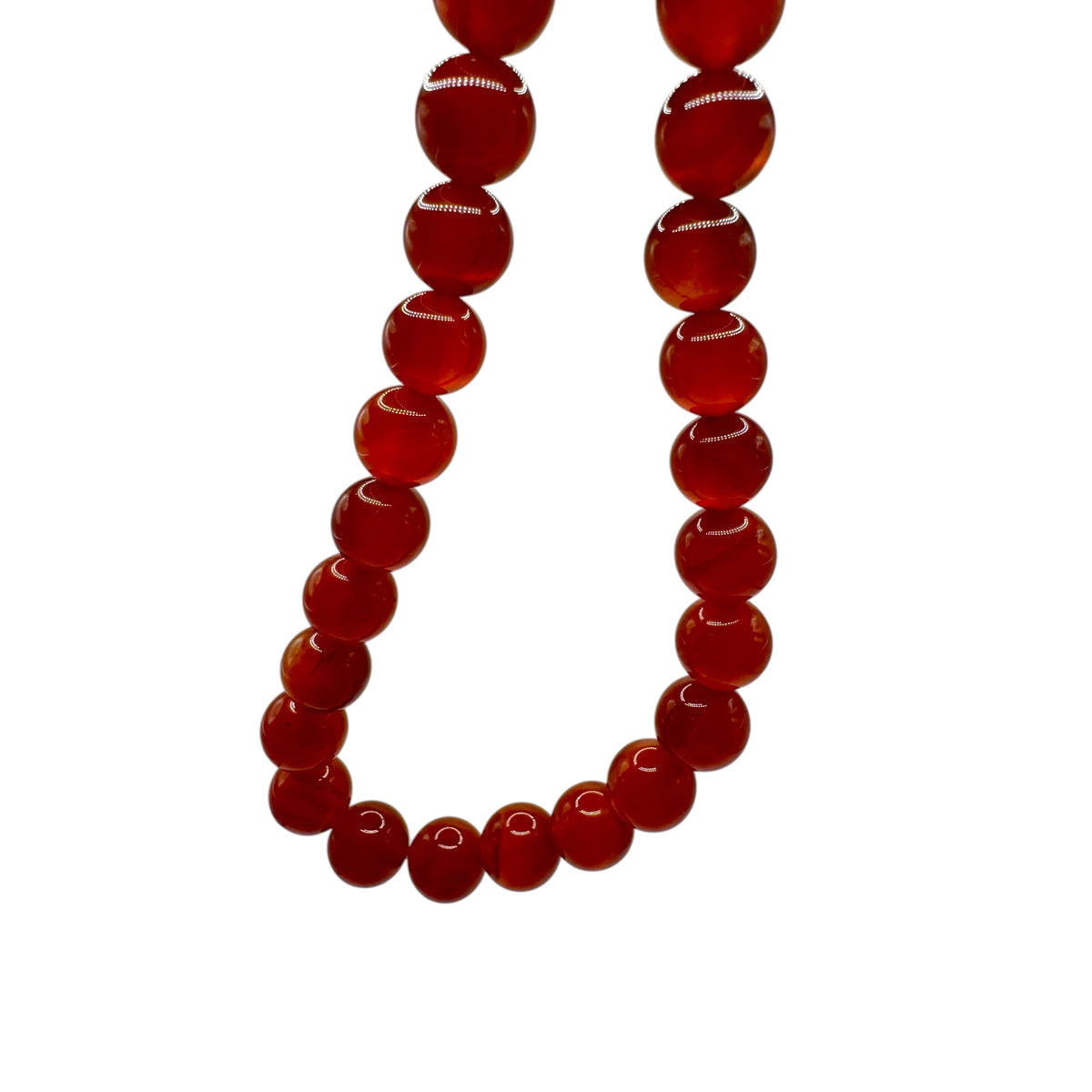 Cornaline Rouge Fil de Perles Naturelle 8mm, env 39cm