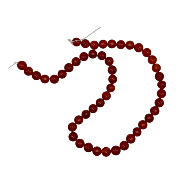 Cornaline Rouge Fil de Perles Naturelle 8mm, env 39cm