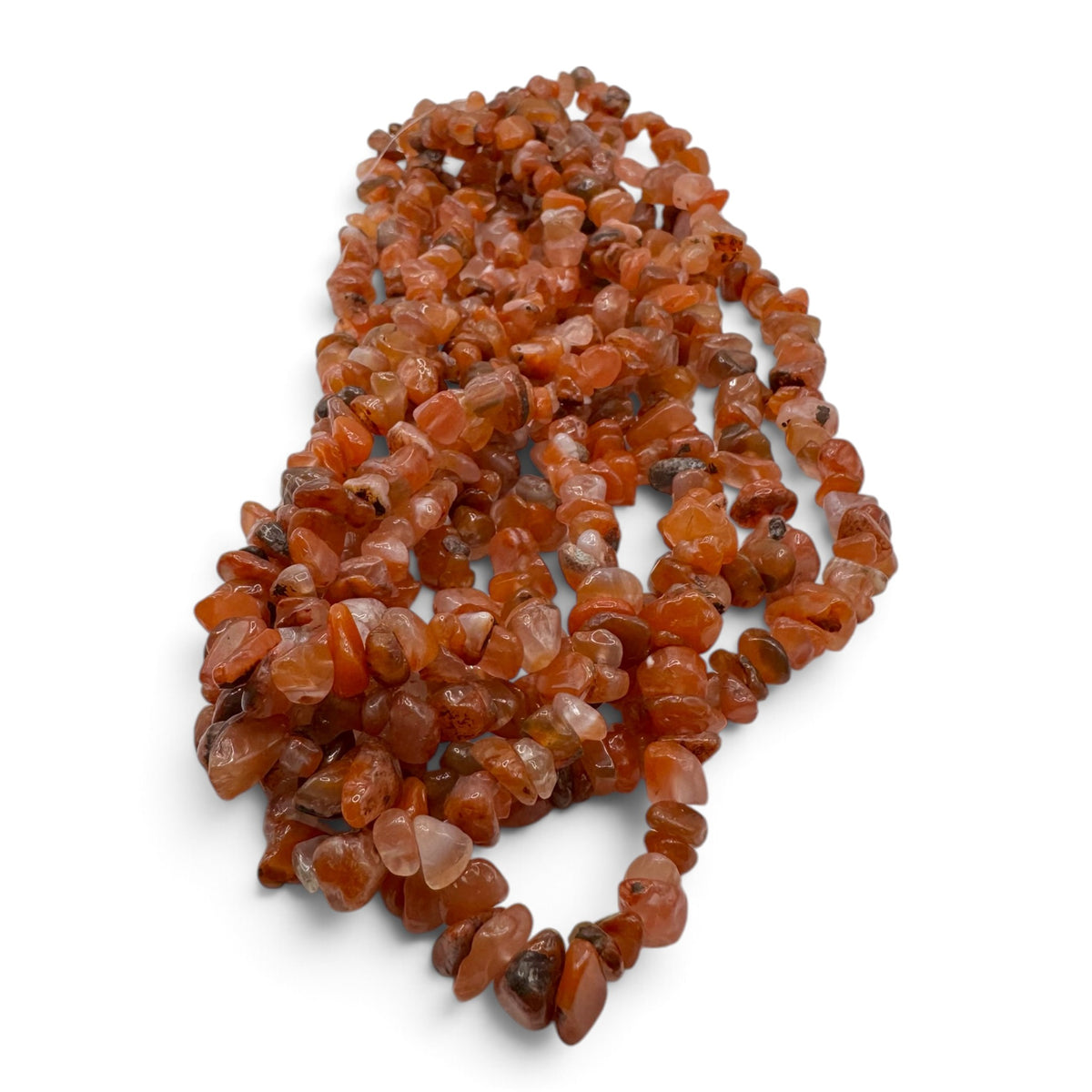 Fil de perles naturelles de Cornaline chips / Baroque 80cm