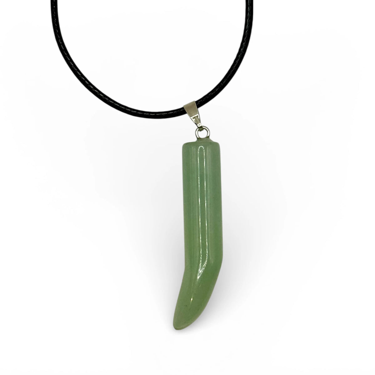 Pendentif Corne Aventurine Verte , 44x9 mm avec cordon réglable