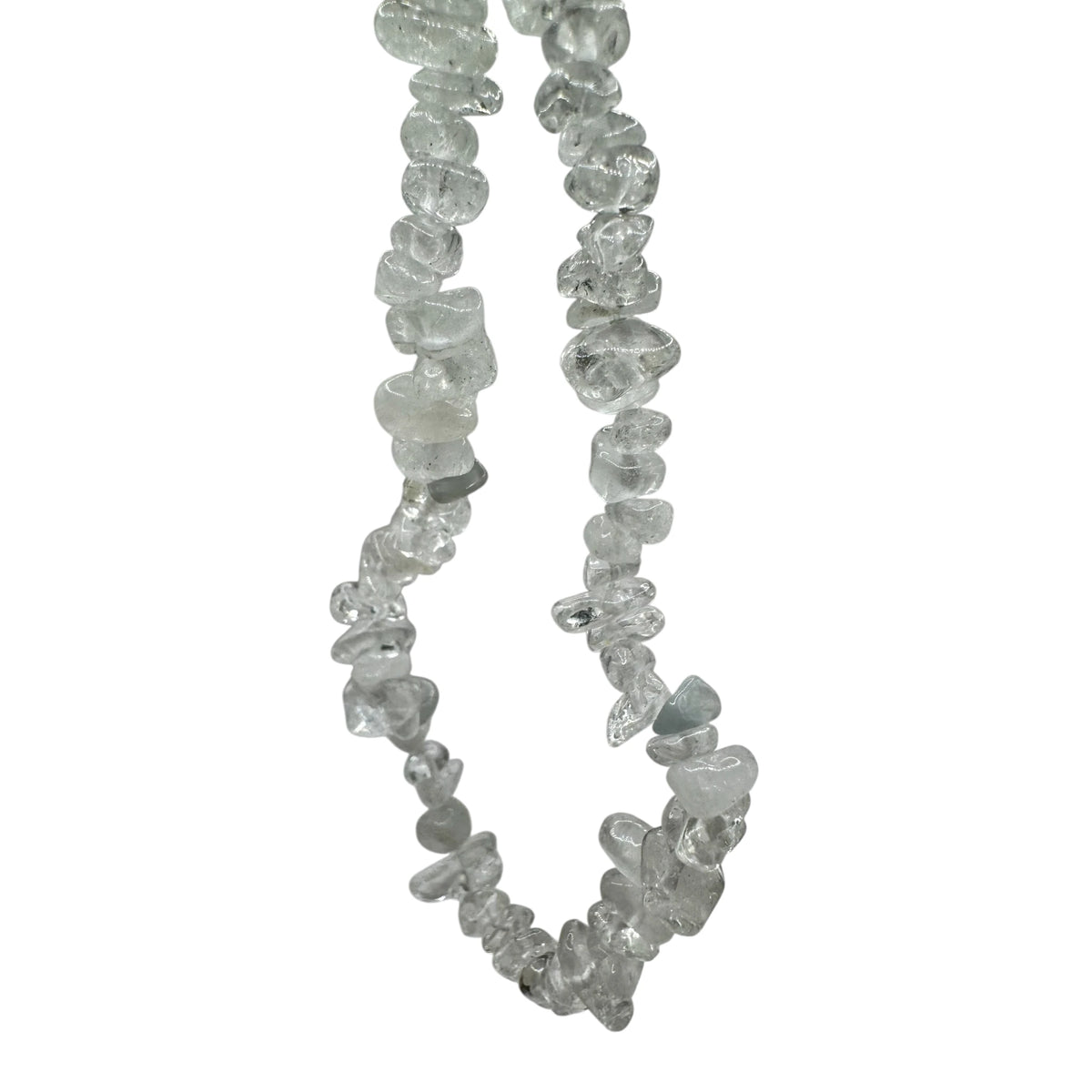 Fil de perles naturelles de Cristal de Roche chips / Baroque 80cm