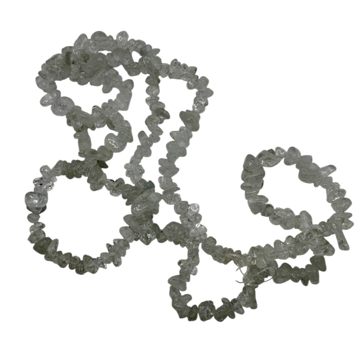 Fil de perles naturelles de Cristal de Roche chips / Baroque 80cm