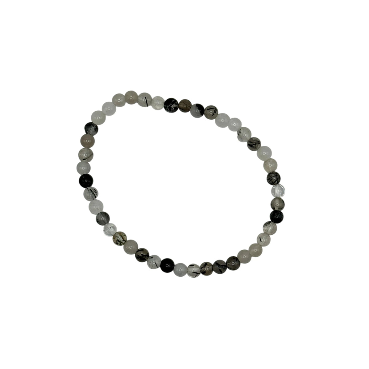 Bracelet "Volonté & Protection" en Tourmaline et Cristal de Roche Perles Rondes