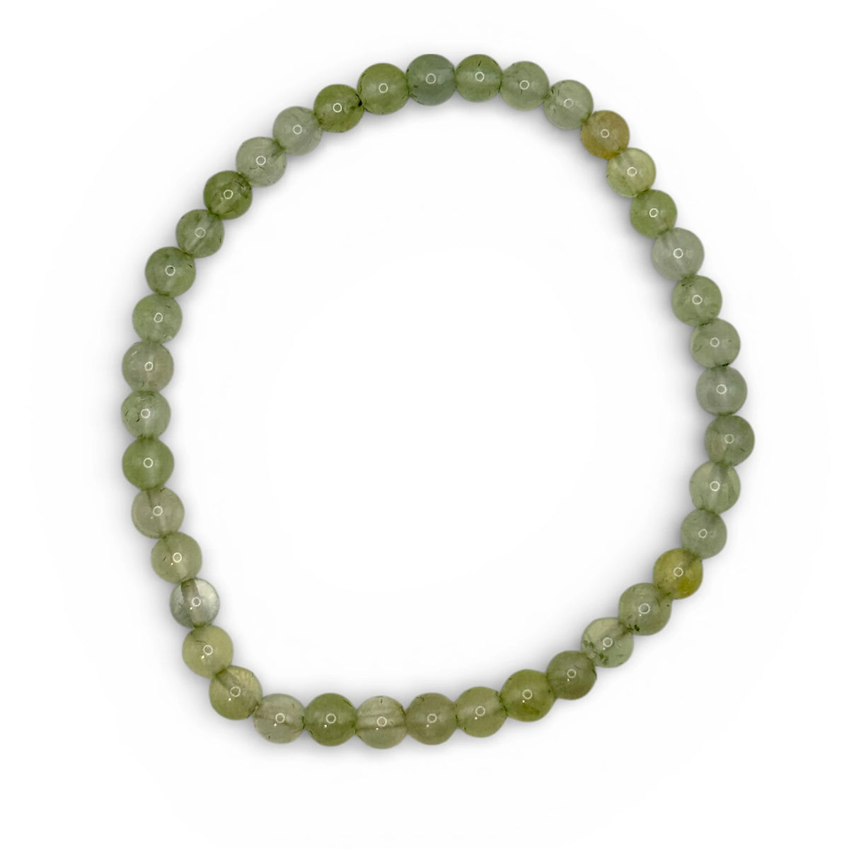 Bracelet "Sérénité & Clarté" en Prehnite Perles Rondes