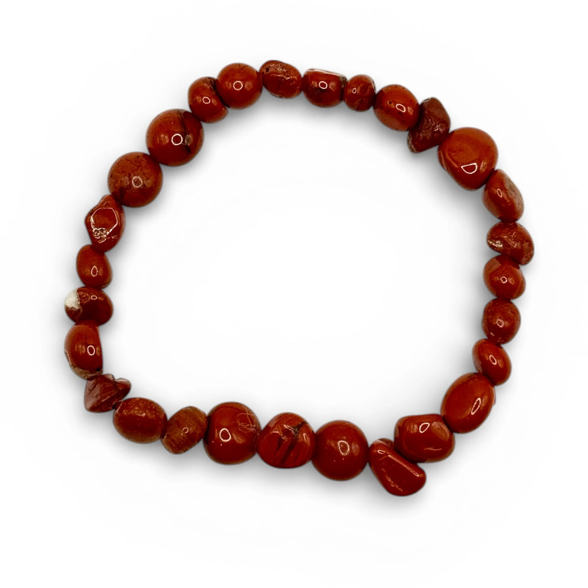 Bracelet Jaspe rouge Pierres Roulées