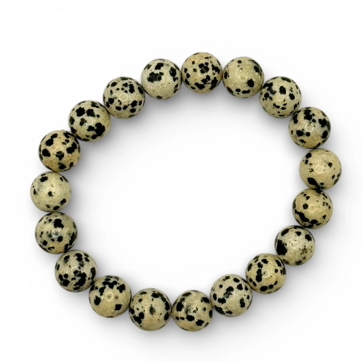 Bracelet "Vitalité & Harmonie" en Jaspe Dalmatien Perles Rondes