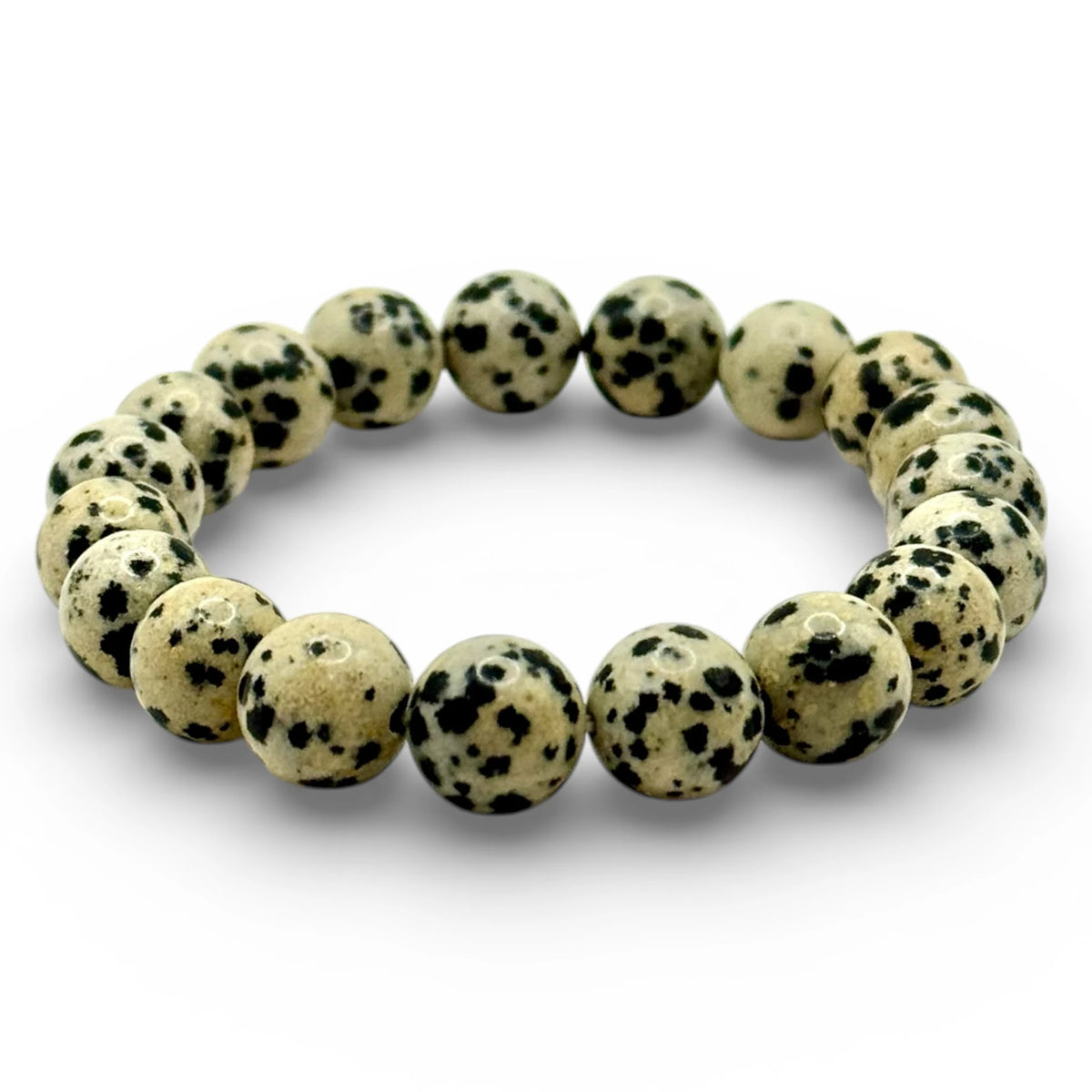 Bracelet "Vitalité & Harmonie" en Jaspe Dalmatien Perles Rondes