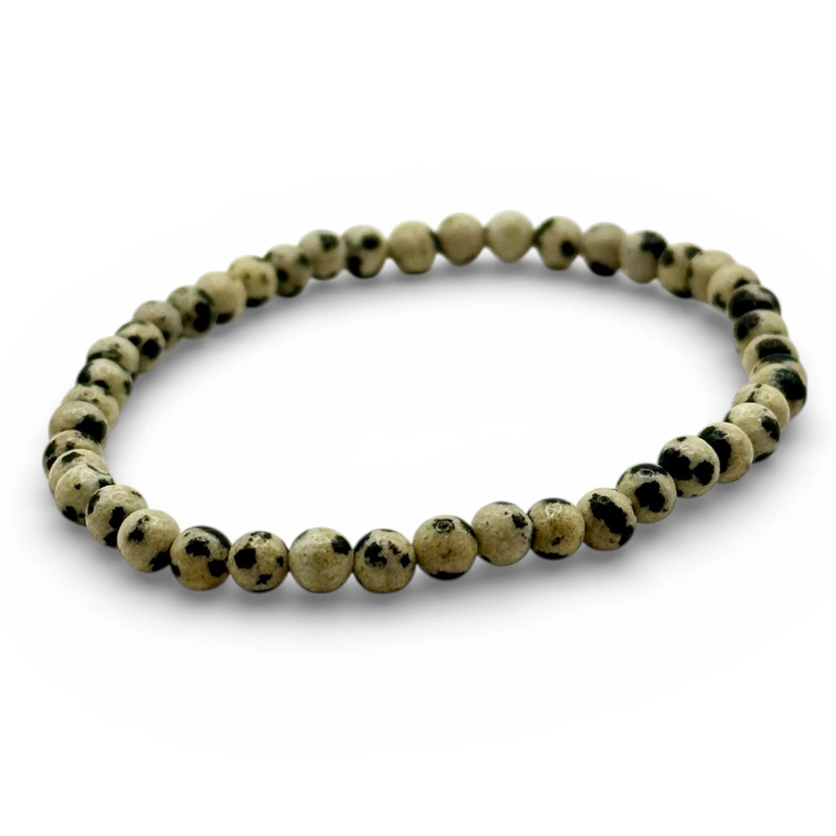 Bracelet "Vitalité & Harmonie" en Jaspe Dalmatien Perles Rondes