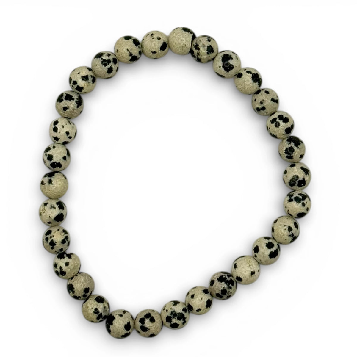 Bracelet "Vitalité & Harmonie" en Jaspe Dalmatien Perles Rondes