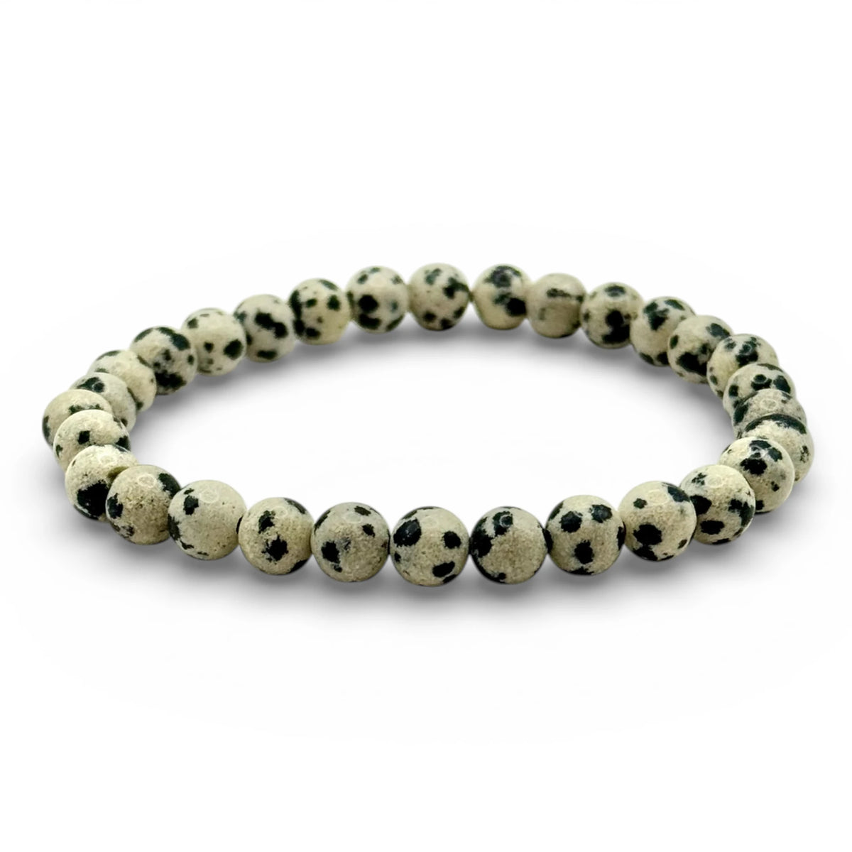 Bracelet "Vitalité & Harmonie" en Jaspe Dalmatien Perles Rondes