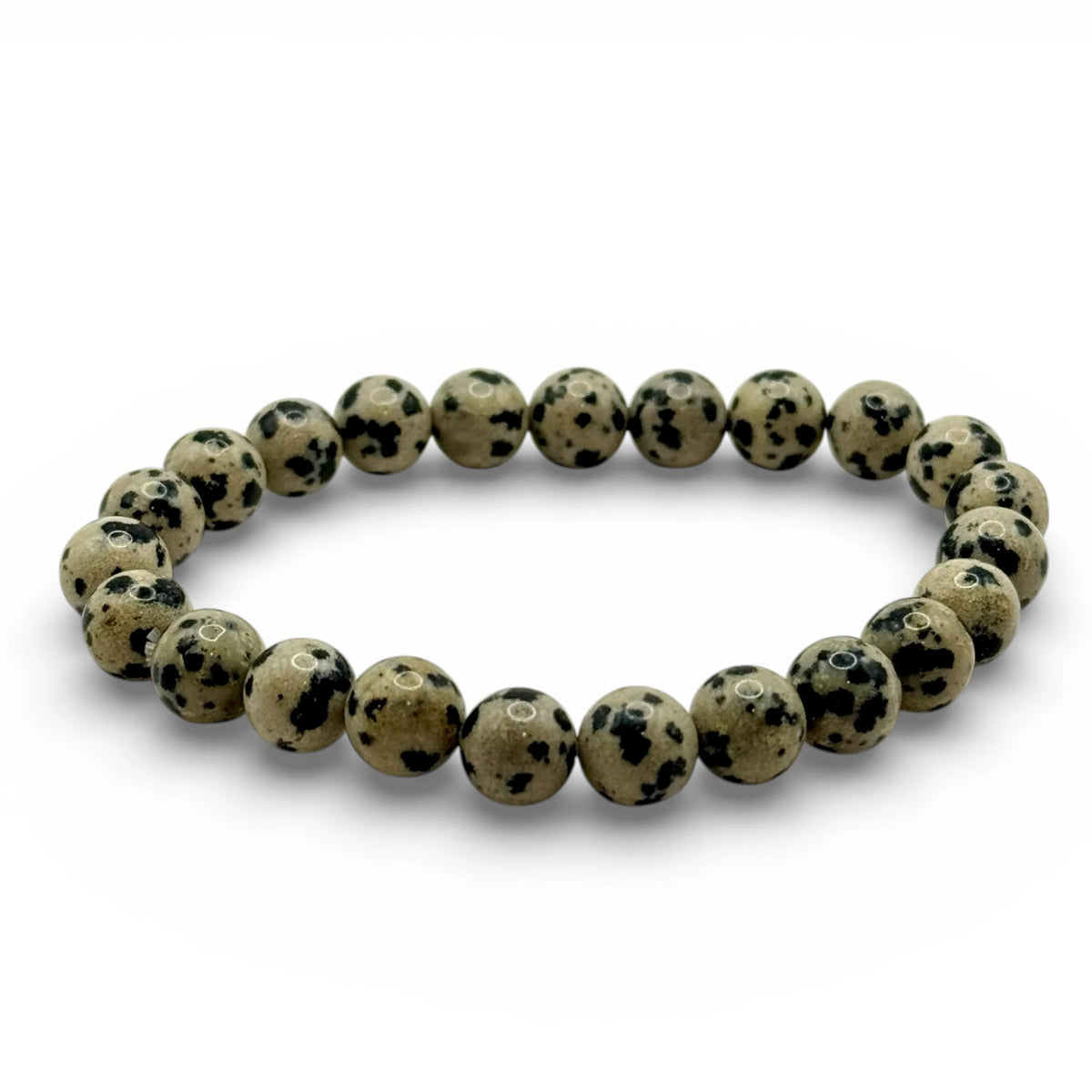 Bracelet "Vitalité & Harmonie" en Jaspe Dalmatien Perles Rondes