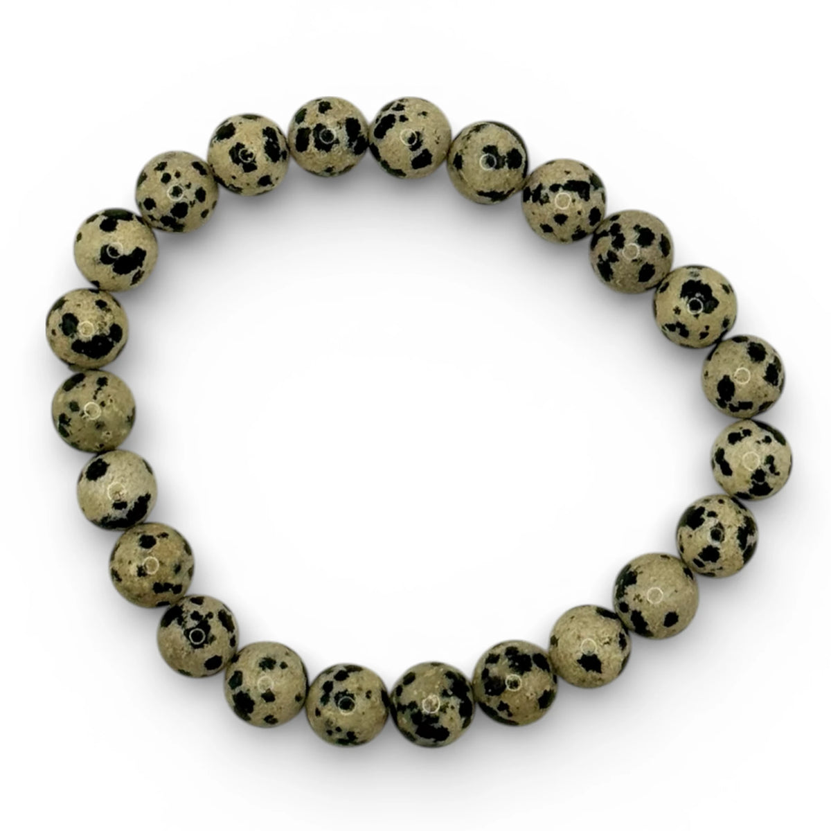 Bracelet "Vitalité & Harmonie" en Jaspe Dalmatien Perles Rondes