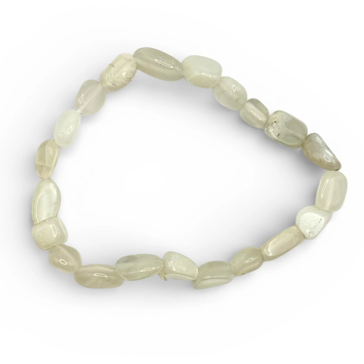 Bracelet Pierre de Lune Blanche A Pierres Roulées