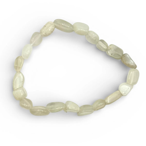 Bracelet Pierre de Lune Blanche A Pierres Roulées