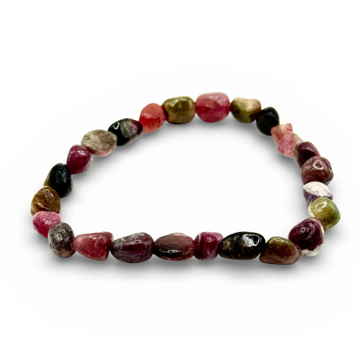 Bracelet Tourmaline Multicolore Pierres Roulées