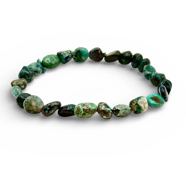 Bracelet Turquoise Africaine / Jaspe Africain Pierres Roulées