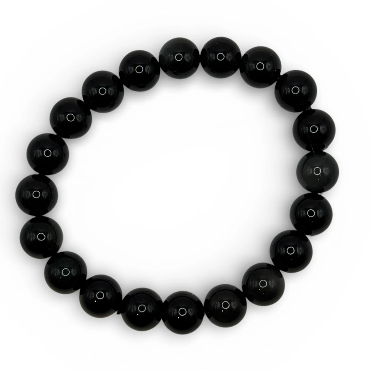 Bracelet "Protection & Clairvoyance" en Obsidienne Œil Céleste Perles Rondes