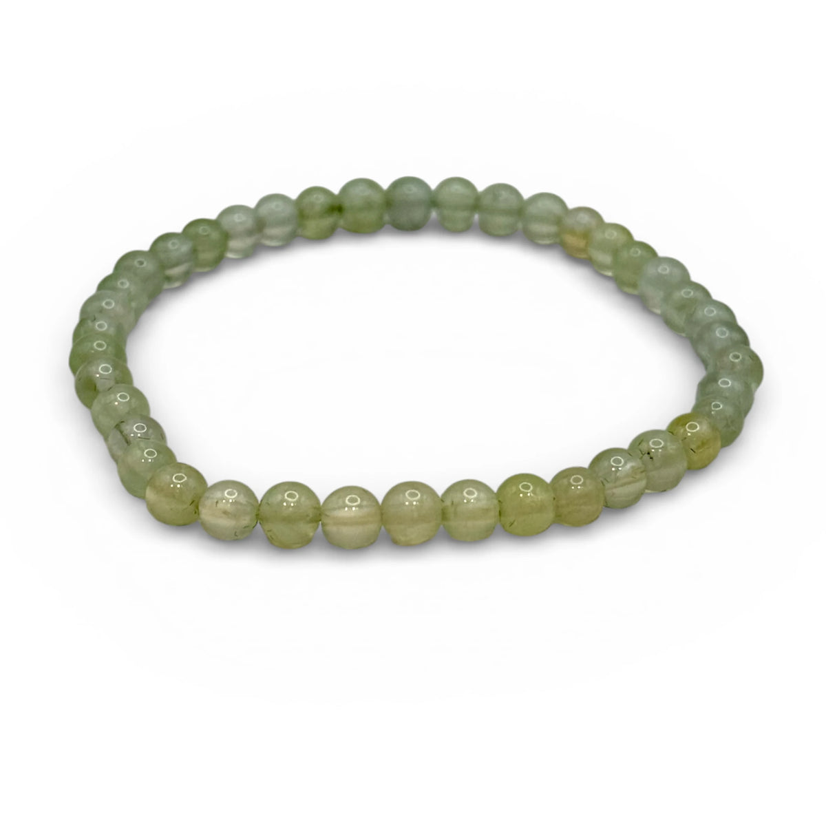 Bracelet "Sérénité & Clarté" en Prehnite Perles Rondes