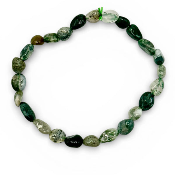 Bracelet Agate Mousse Pierres Roulées