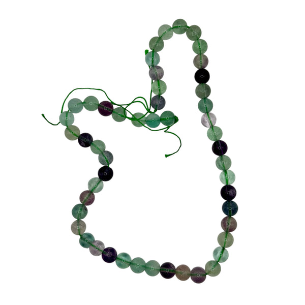 Fluorite Multicolore Fil de Perles Naturelle 6-8-10mm, env 39cm