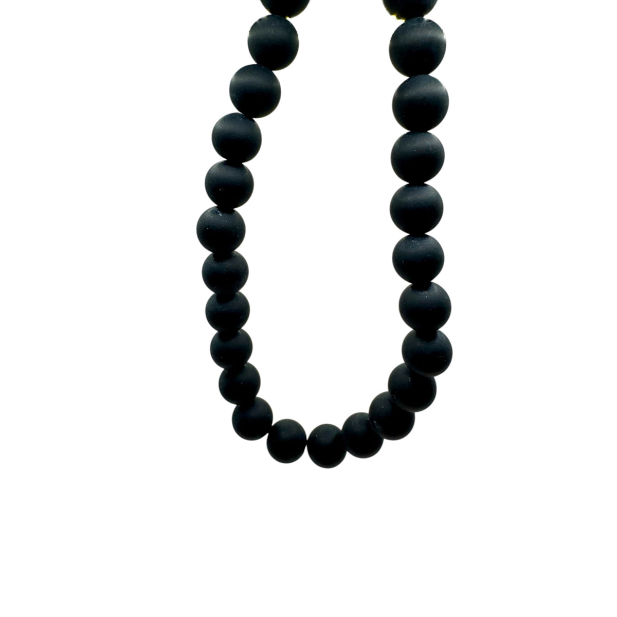 Obsidienne Noire Givré Fil de Perles Naturelle 8mm, env 39cm