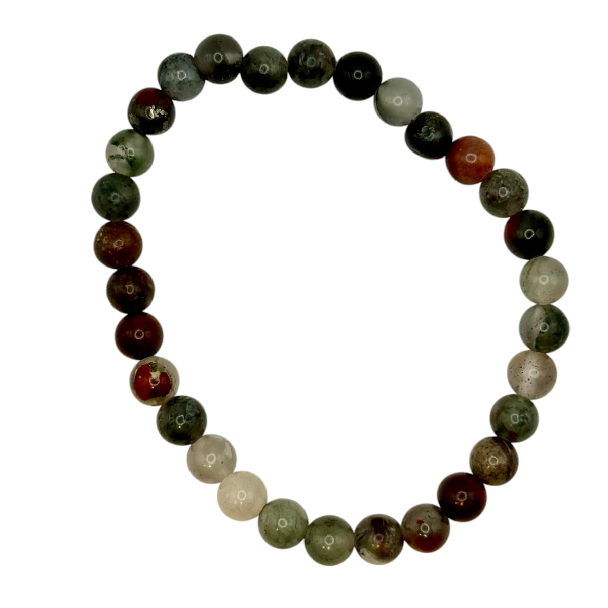 Bracelet "Dynamisme & Vitalité" en Jaspe Héliotrope Perles Rondes