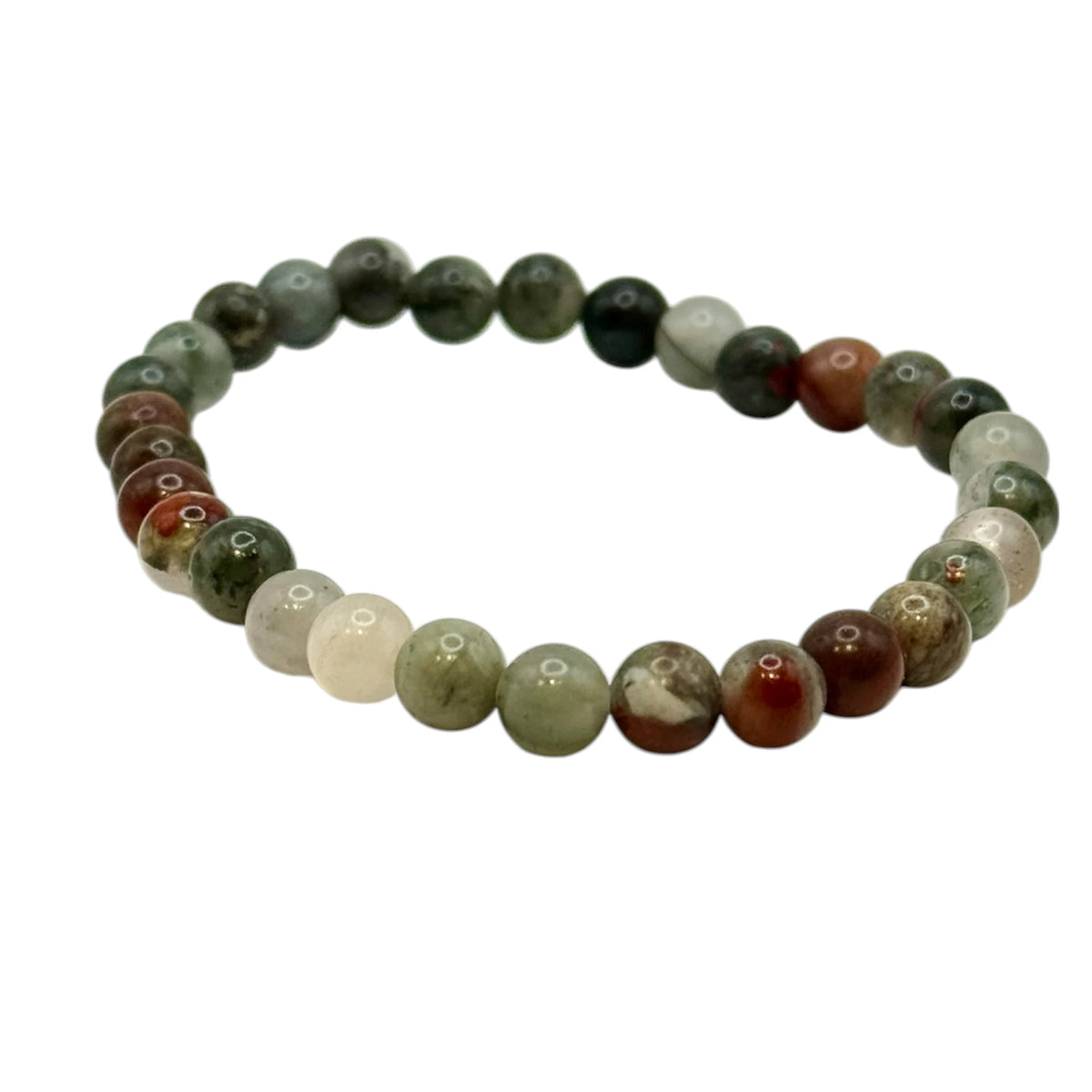 Bracelet "Dynamisme & Vitalité" en Jaspe Héliotrope Perles Rondes