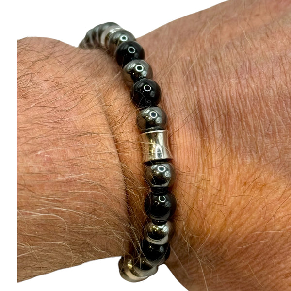 Bracelet Hématite A et Onyx