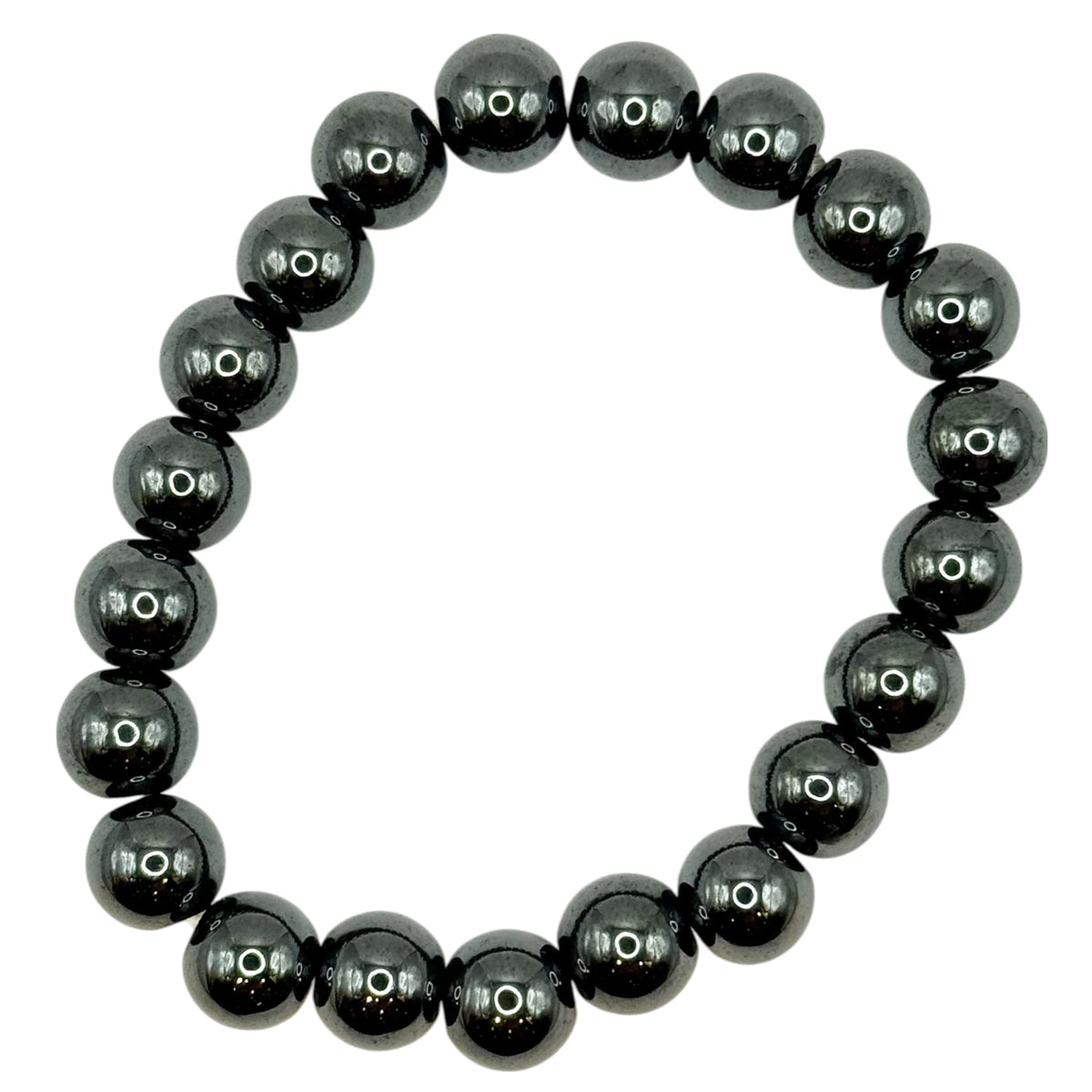 Bracelet “Courage & Protection” en Hématite Perles Rondes