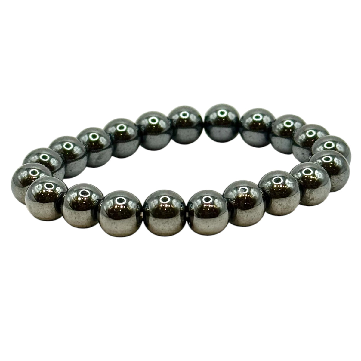 Bracelet “Courage & Protection” en Hématite Perles Rondes