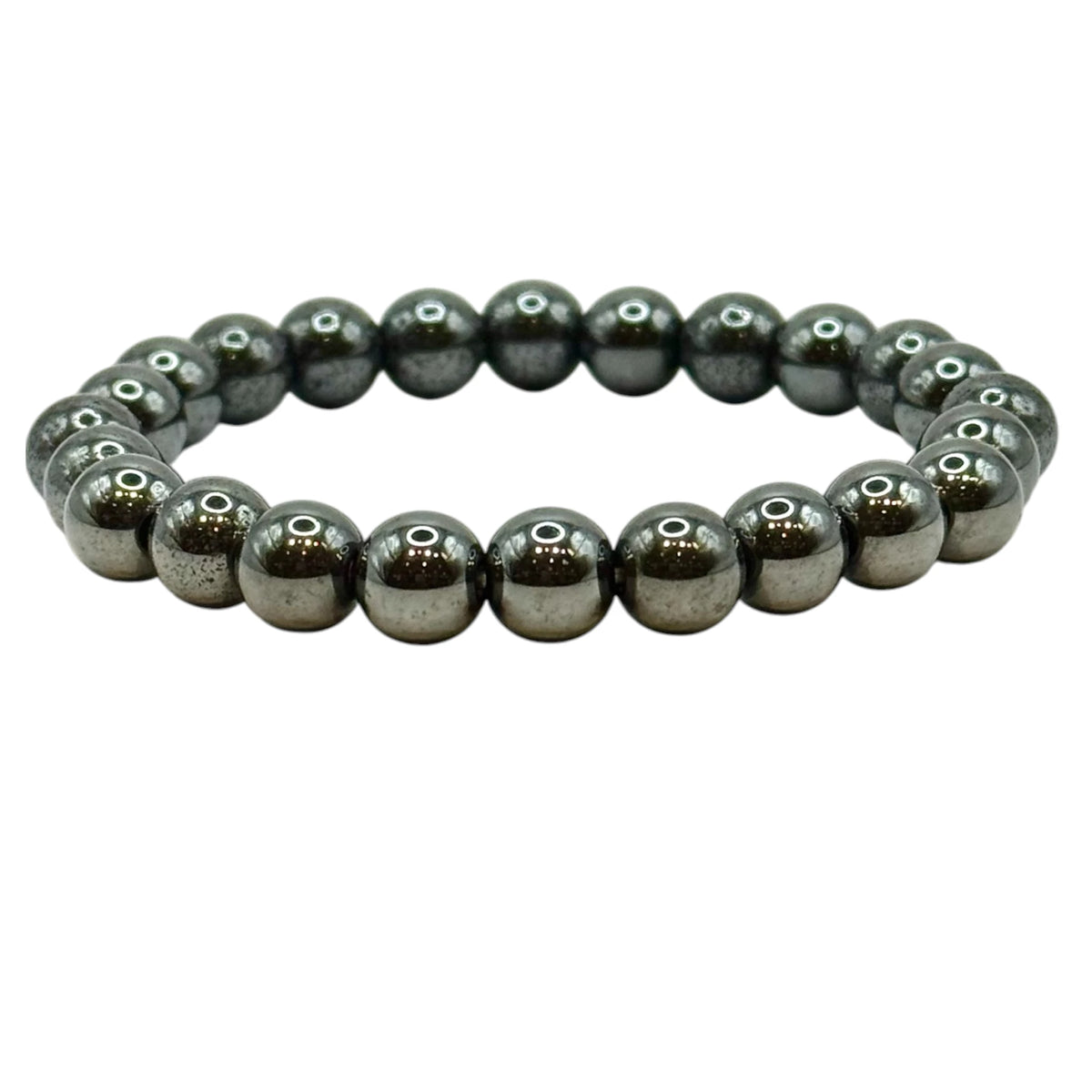 Bracelet “Courage & Protection” en Hématite Perles Rondes