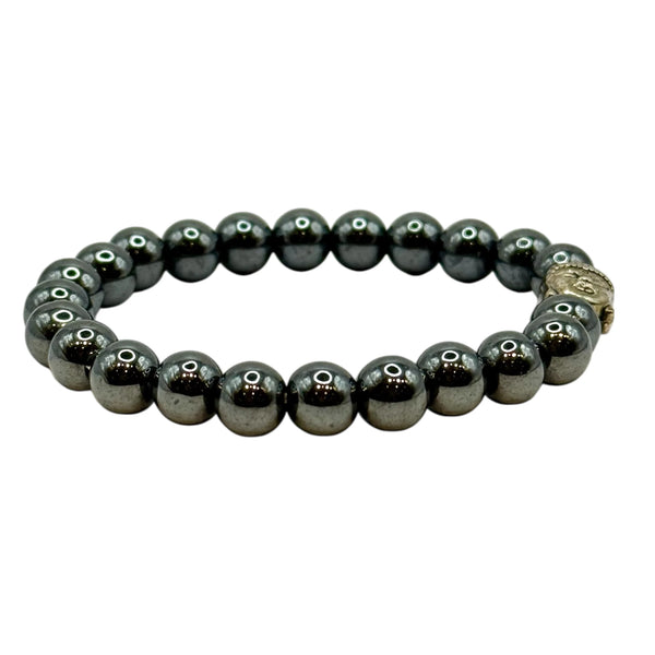 Bracelet Hématite 8mm avec Bouddha
