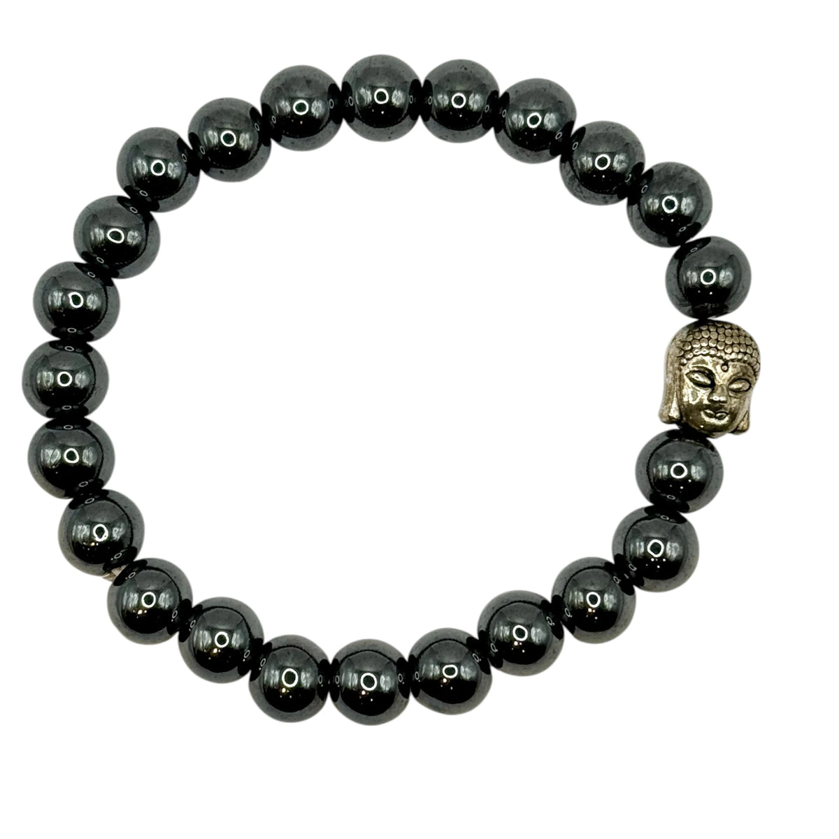 Bracelet Hématite 8mm avec Bouddha