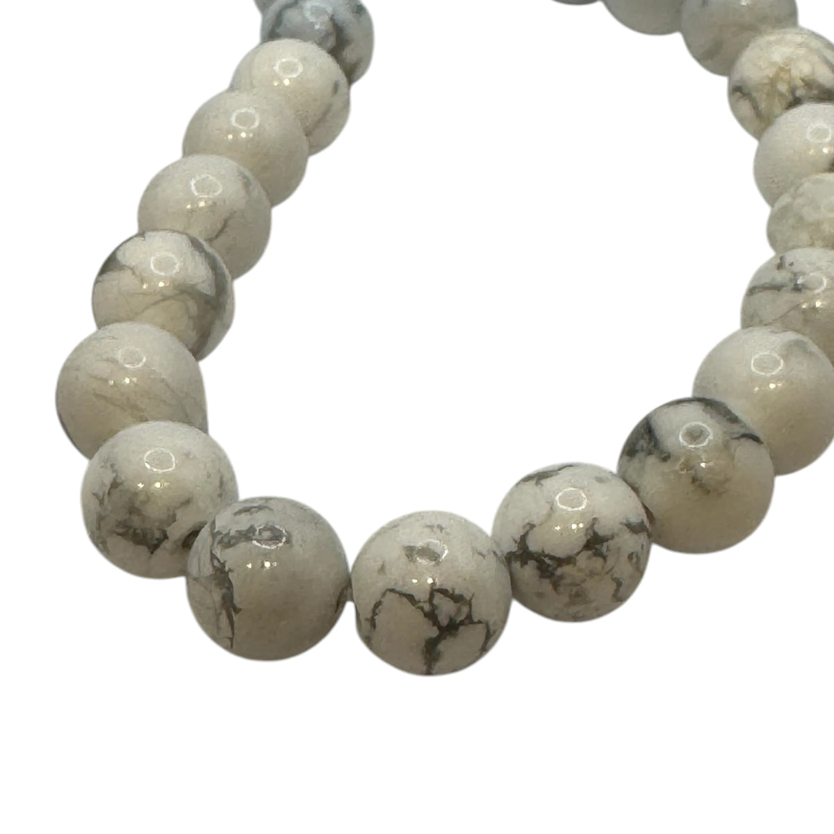 Howlite Fil de Perles Naturelle 4-6-8-10mm, env 39cm