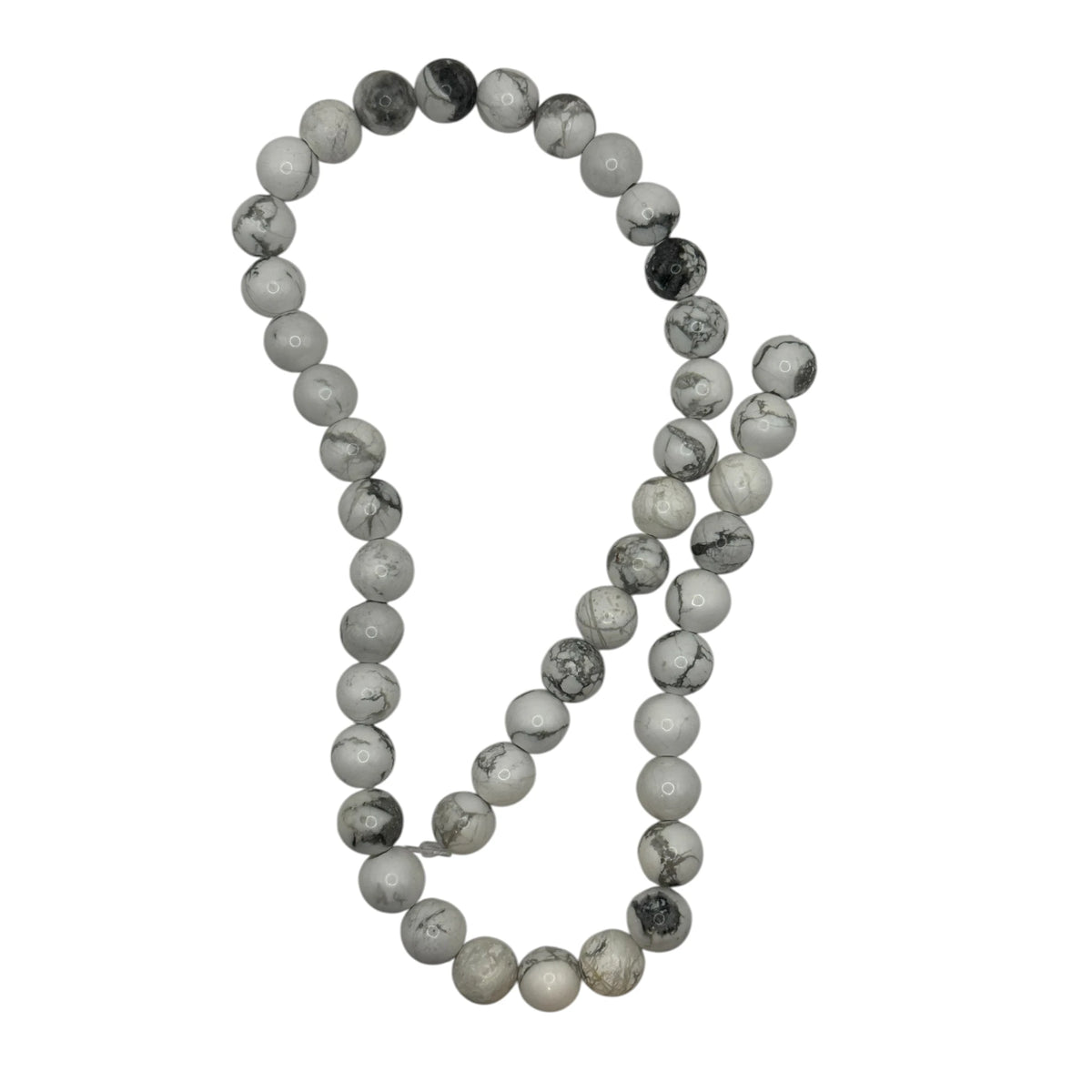 Howlite Fil de Perles Naturelle 4-6-8-10mm, env 39cm