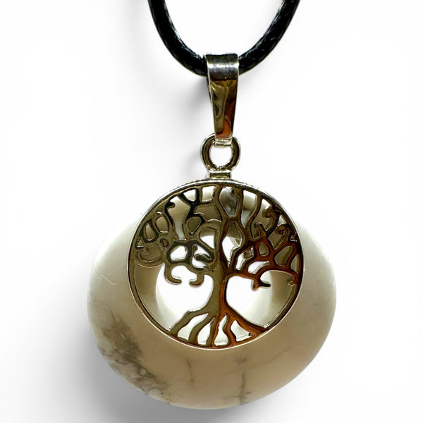 Pendentif Howlite et Arbre de Vie
