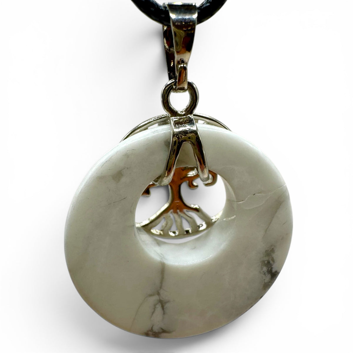 Pendentif Howlite et Arbre de Vie