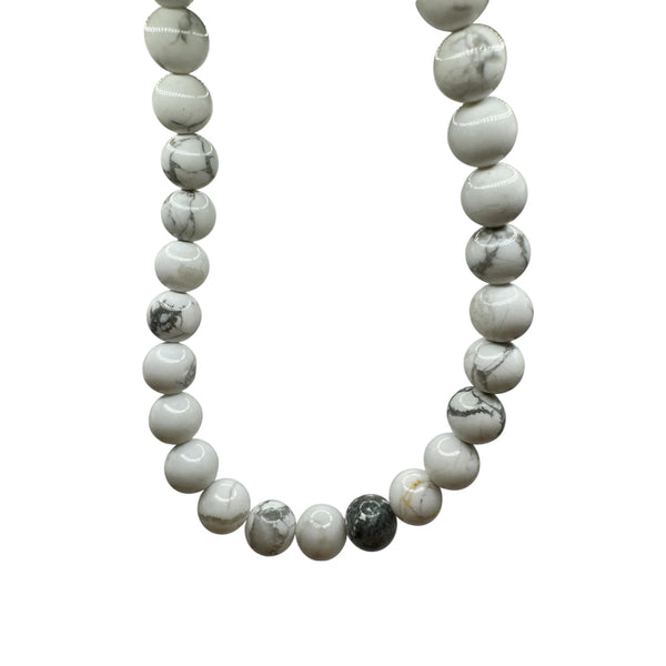 Howlite Fil de Perles Naturelle 4-6-8-10mm, env 39cm