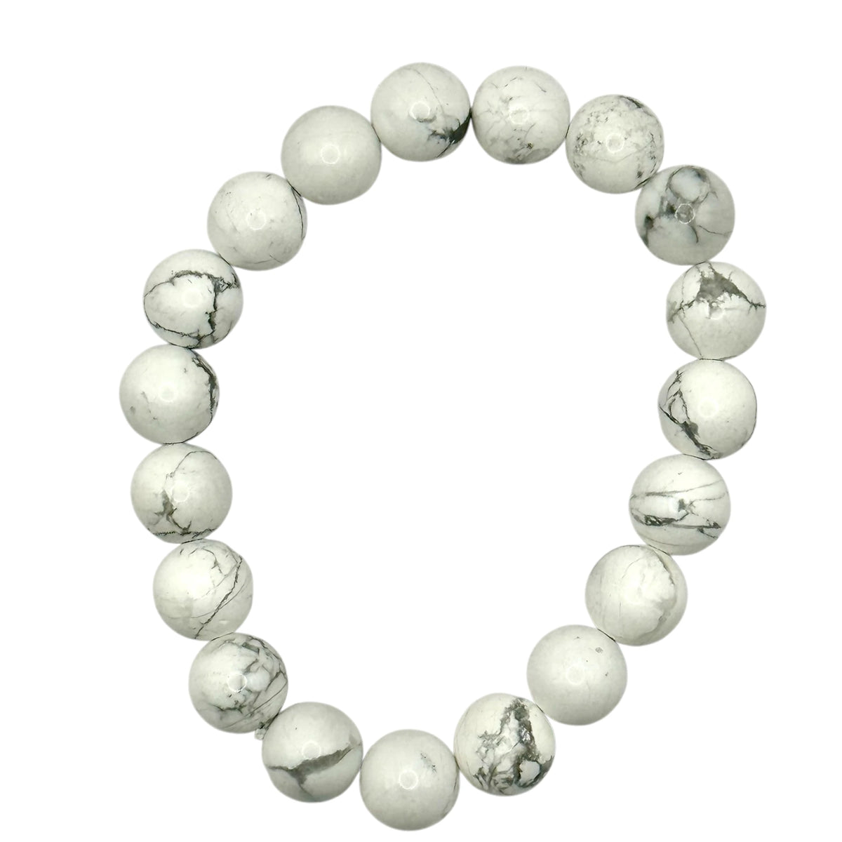 Bracelet "Sagesse & Sang-Froid" en Howlite Perles Rondes