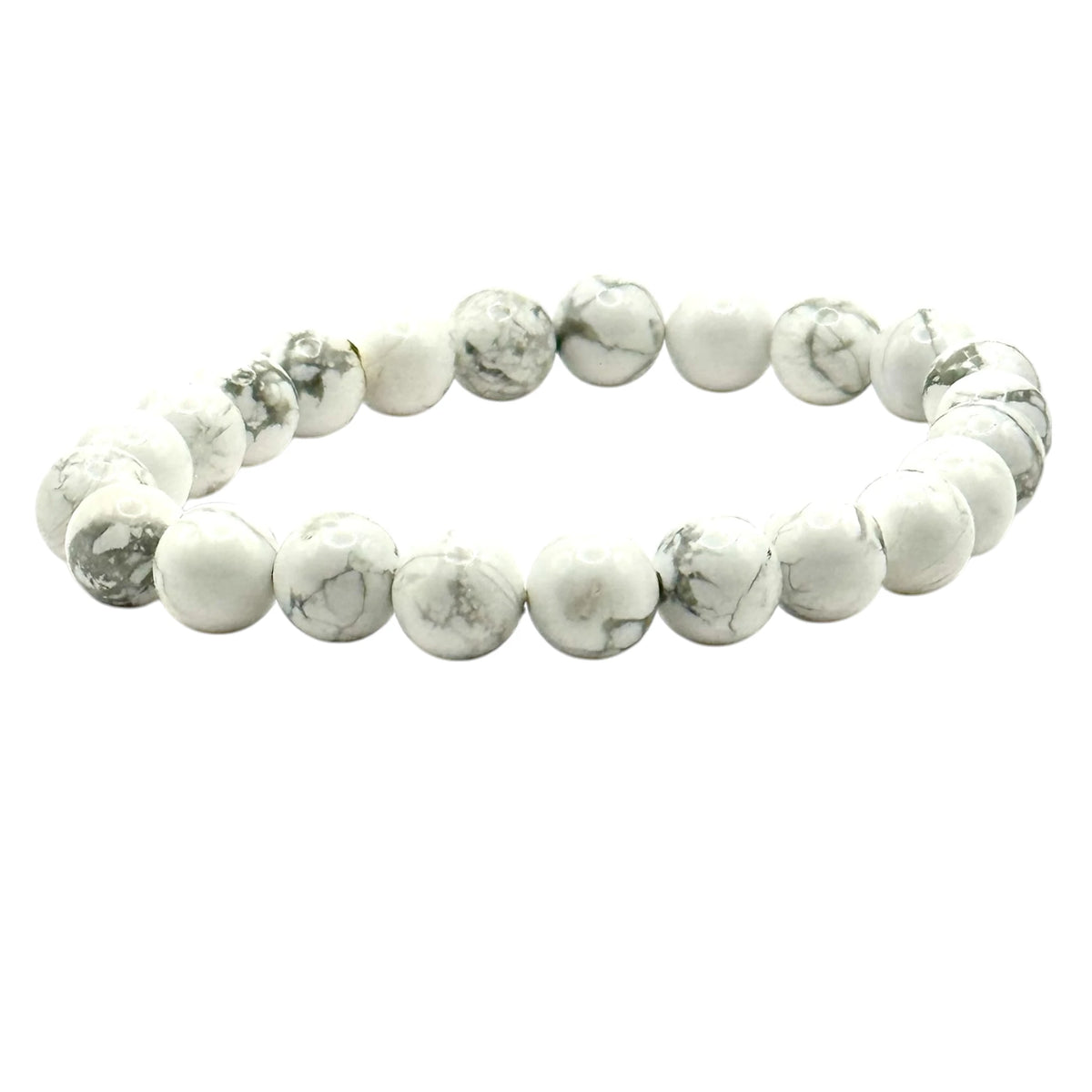 Bracelet "Sagesse & Sang-Froid" en Howlite Perles Rondes