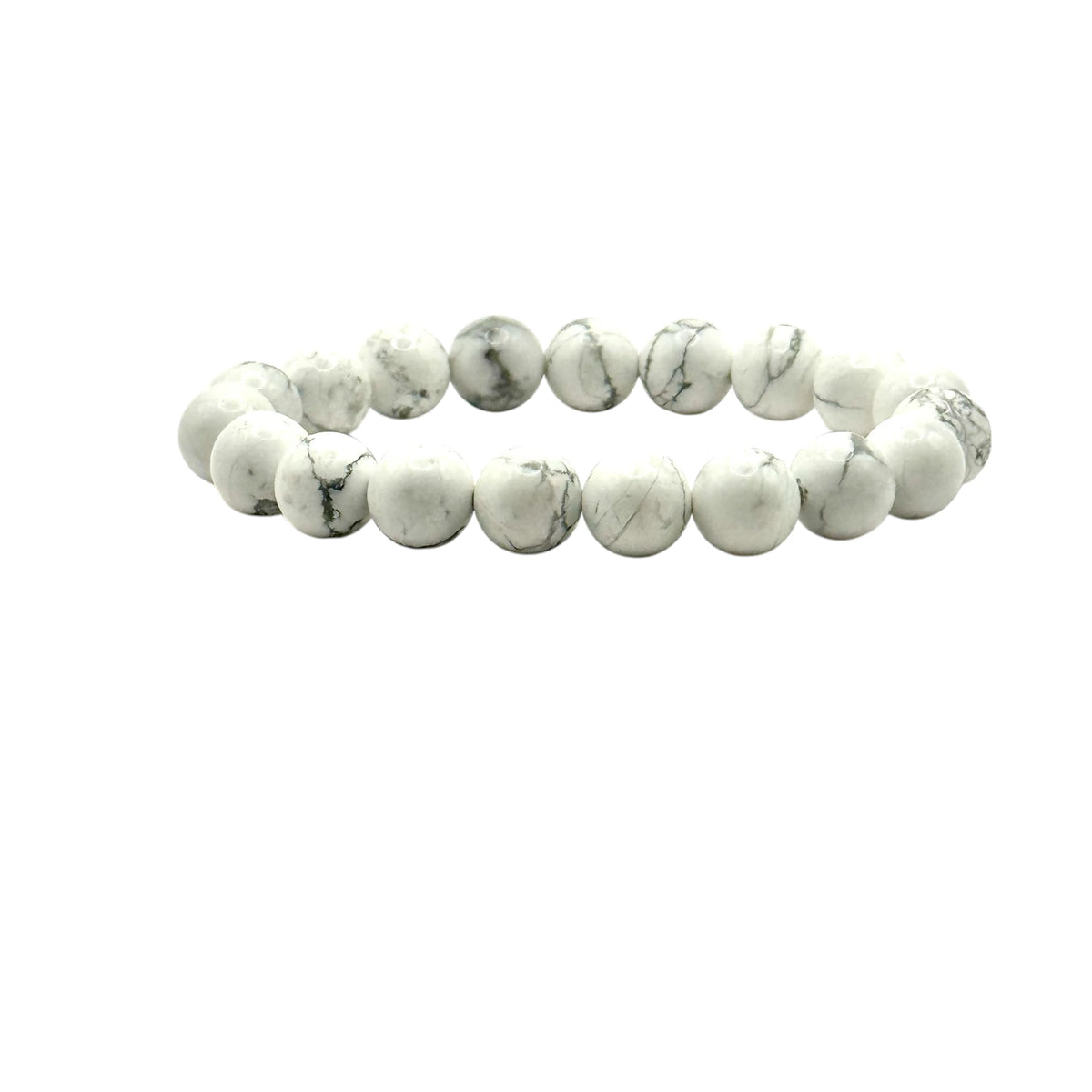 Bracelet "Sagesse & Sang-Froid" en Howlite Perles Rondes