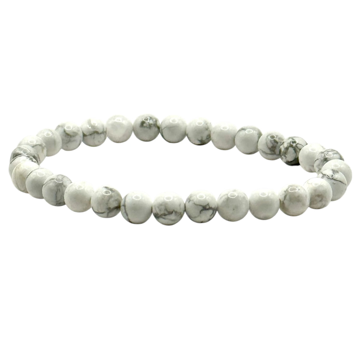 Bracelet "Sagesse & Sang-Froid" en Howlite Perles Rondes