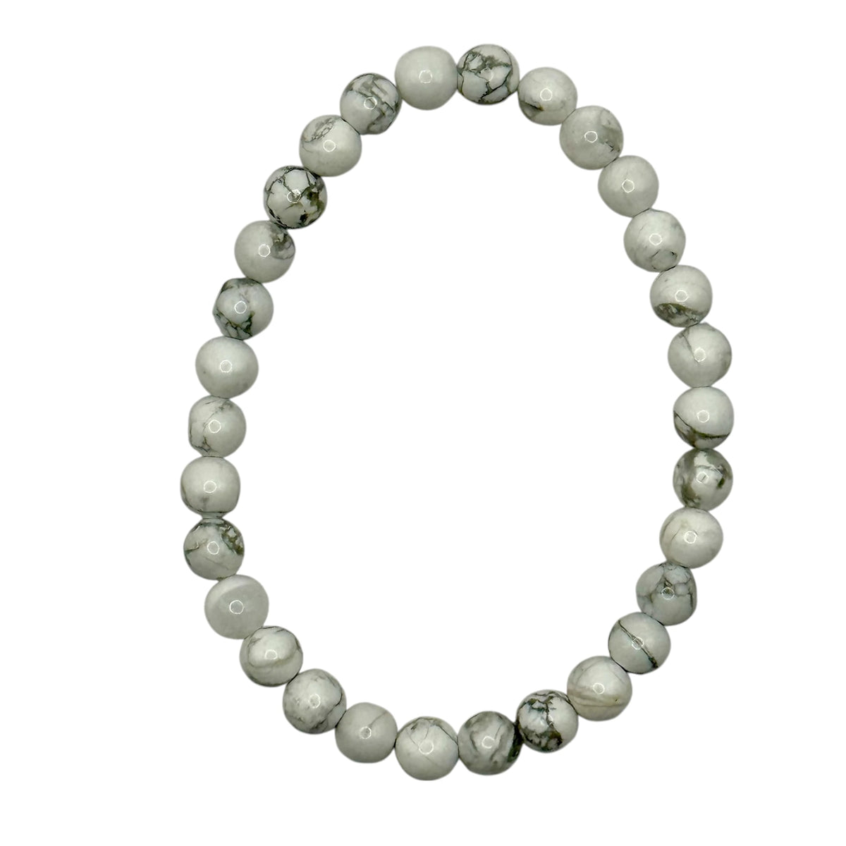Bracelet "Sagesse & Sang-Froid" en Howlite Perles Rondes