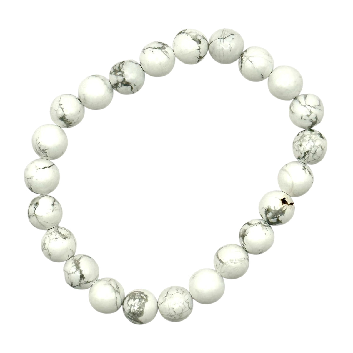 Bracelet "Sagesse & Sang-Froid" en Howlite Perles Rondes